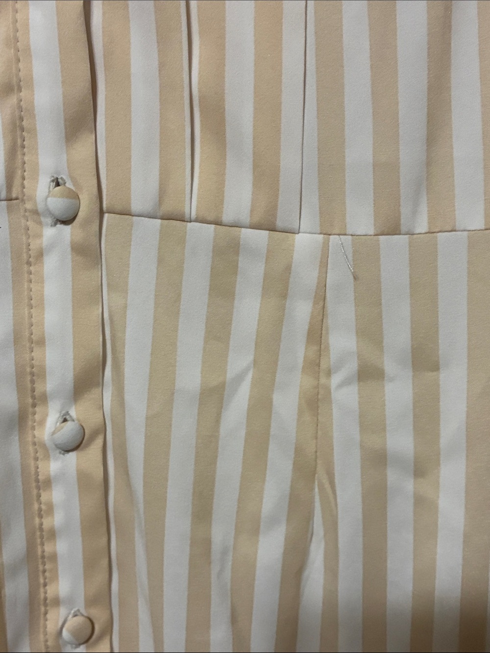 Alex Marie Cream Striped Button-Front Tie-Waist Long Sleeve Dress - Picture 9 of 10
